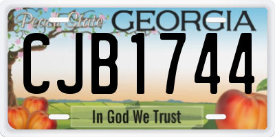 GA license plate CJB1744