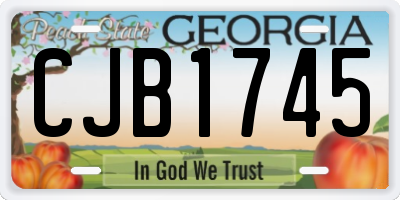 GA license plate CJB1745
