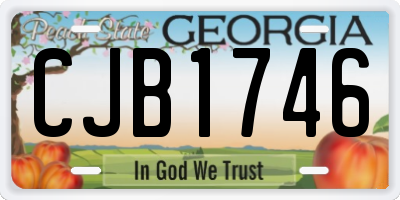 GA license plate CJB1746