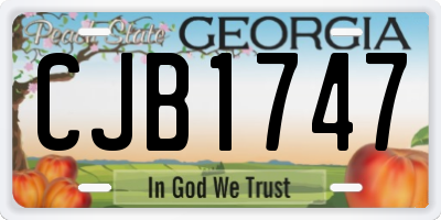GA license plate CJB1747