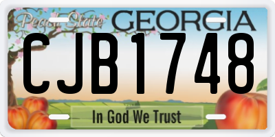 GA license plate CJB1748