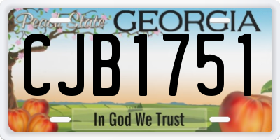 GA license plate CJB1751