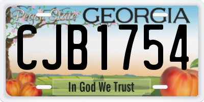 GA license plate CJB1754