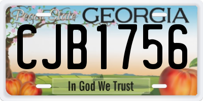 GA license plate CJB1756