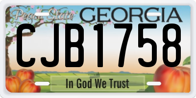 GA license plate CJB1758