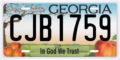 GA license plate CJB1759