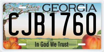 GA license plate CJB1760