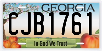 GA license plate CJB1761
