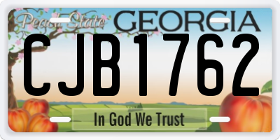 GA license plate CJB1762