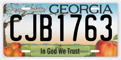 GA license plate CJB1763