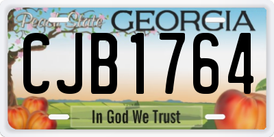 GA license plate CJB1764
