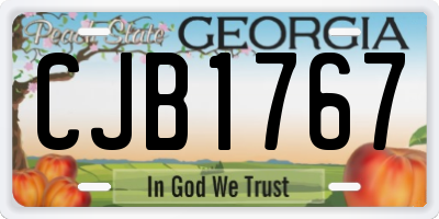 GA license plate CJB1767