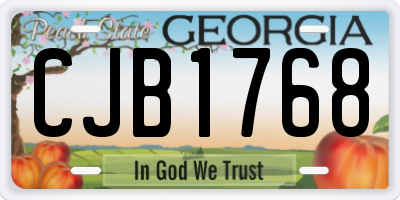 GA license plate CJB1768