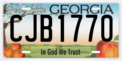 GA license plate CJB1770