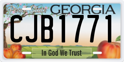 GA license plate CJB1771