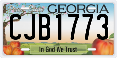 GA license plate CJB1773