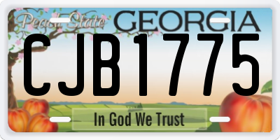 GA license plate CJB1775