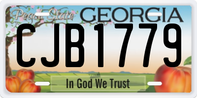 GA license plate CJB1779