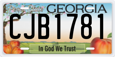 GA license plate CJB1781