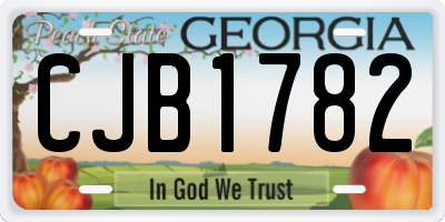 GA license plate CJB1782