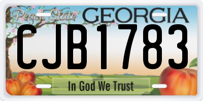 GA license plate CJB1783