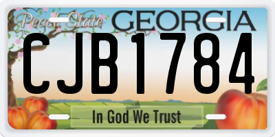 GA license plate CJB1784
