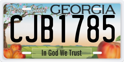 GA license plate CJB1785