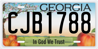 GA license plate CJB1788