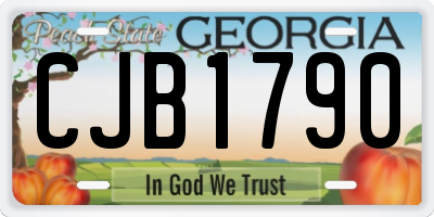 GA license plate CJB1790