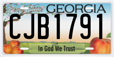 GA license plate CJB1791