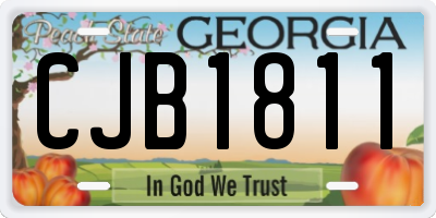 GA license plate CJB1811