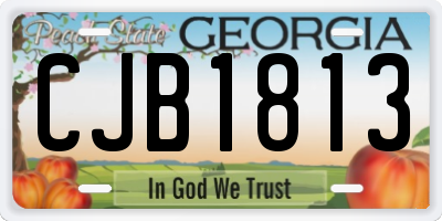 GA license plate CJB1813