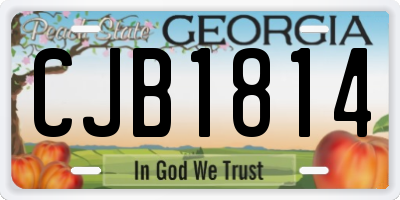GA license plate CJB1814