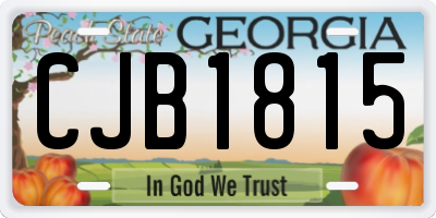 GA license plate CJB1815