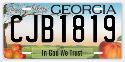 GA license plate CJB1819