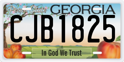 GA license plate CJB1825