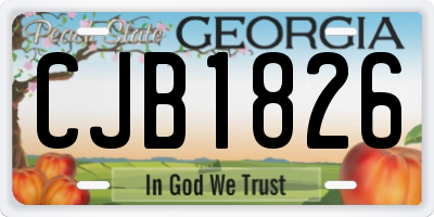 GA license plate CJB1826