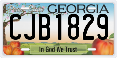 GA license plate CJB1829