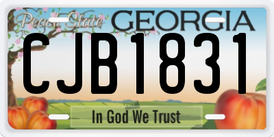 GA license plate CJB1831