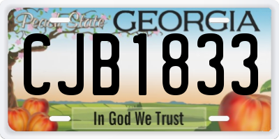 GA license plate CJB1833