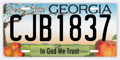 GA license plate CJB1837