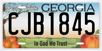 GA license plate CJB1845
