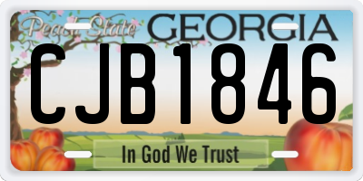 GA license plate CJB1846