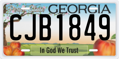 GA license plate CJB1849