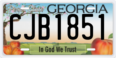 GA license plate CJB1851