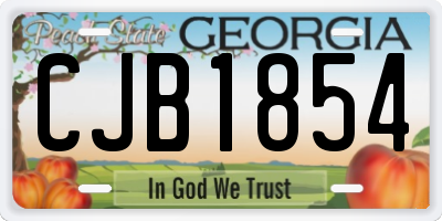 GA license plate CJB1854