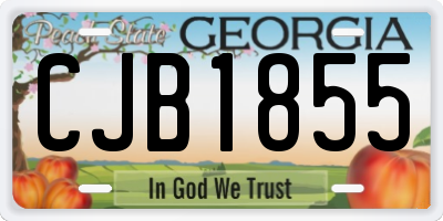 GA license plate CJB1855
