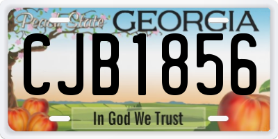 GA license plate CJB1856