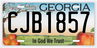 GA license plate CJB1857