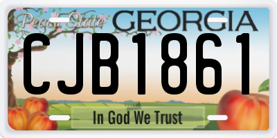 GA license plate CJB1861